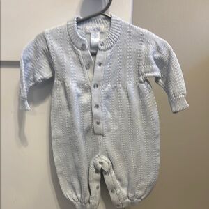 3 month baby blue outfit by couture brand Sophie Dess, Knit Baby